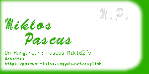 miklos pascus business card